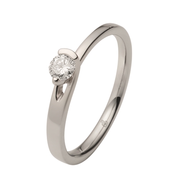 Diamantring i Hvidguld